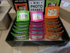 Box of 24 x Mini Phote Frames. New & in a Retail Counter Display Box