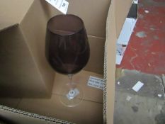 Set of 4 Purple Wine Glasses. New & Boxed