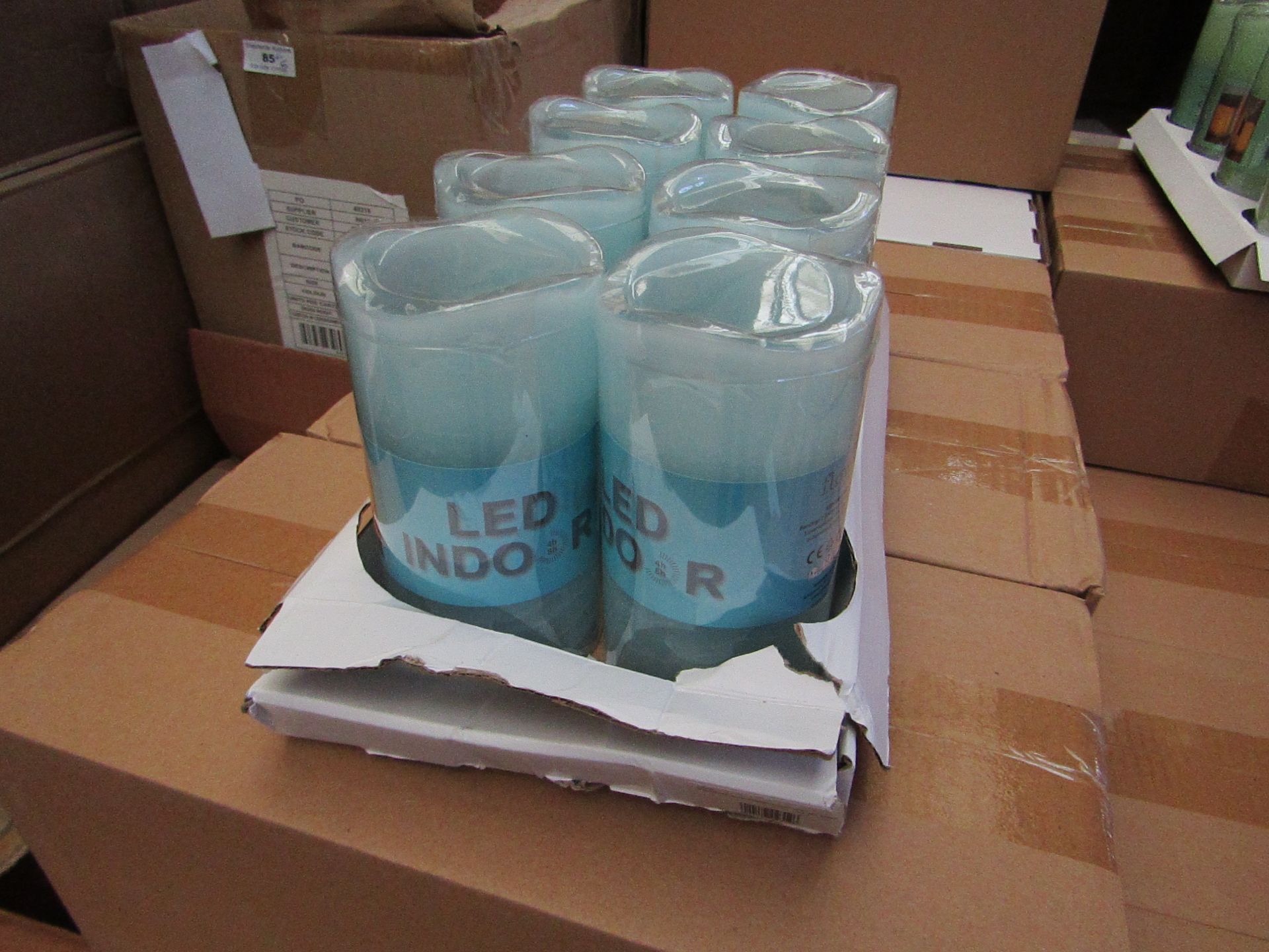 8 x Indoor Battery Operated LED Candles with 4hr or 8hr auto options new & packaged (batteries not