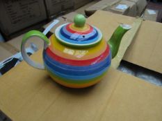 2 X Rainbow design Large Teapots. New