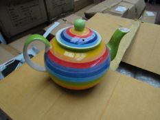 2 X Rainbow design Large Teapots. New