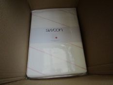 1 x Swoon Wiles King White & Pink Duvet Set 200 Thread Count 100% Cotton new & packaged see image