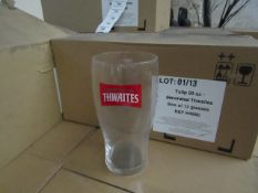 Box of 12 Thwaites Pint Glasses, all new.