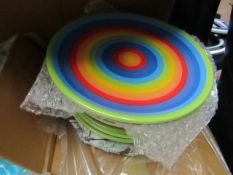 8 x 26cm Rainbow Design Plates. New