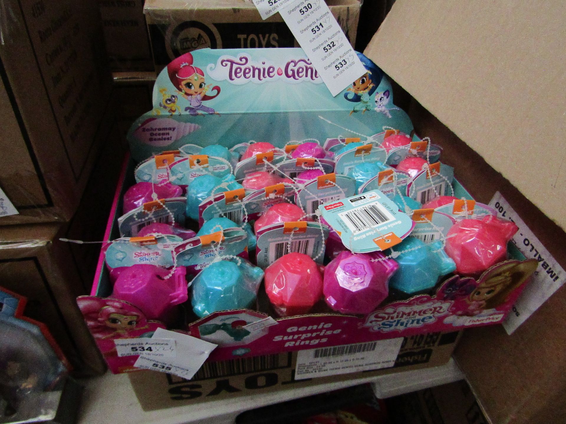 24 x Fisher Price Shimmer & Shine Genie Surprise Rings. New & Packaged