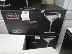 Set of 6 Luigi Bormioli Cocktail Glasses. New & Boxed