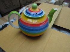 2 X Rainbow design Large Teapots. New
