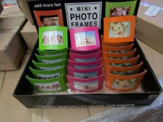 Box of 24 x Mini Phote Frames. New & in a Retail Counter Display Box