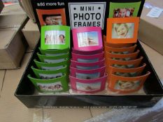 Box of 24 x Mini Phote Frames. New & in a Retail Counter Display Box