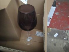 Set of 4 Purple Wine Glasses. New & Boxed