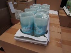 8 x Indoor Battery Operated LED Candles with 4hr or 8hr auto options new & packaged (batteries not