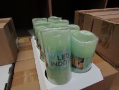 8 x Indoor Battery Operated LED Candles with 4hr or 8hr auto options new & packaged (batteries not