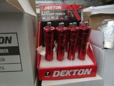 1 x Dekton 6 LED Ratchet Torch with accessories. Unused