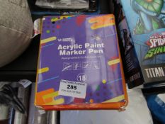 Pack of 18 Acrylic Paint Marker Pens. Boxed but untested