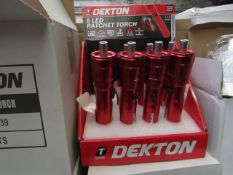 1 x Dekton 6 LED Ratchet Torch with accessories. Unused