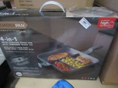 4 in 1 Quadra Pan. Change from a Pan to oven Dish in an instant. Boxed but unchecked