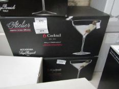 Set of 6 Luigi Bormioli Cocktail Glasses. New & Boxed