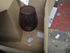 Set of 4 Purple Wine Glasses. New & Boxed