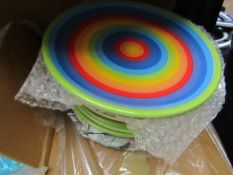 8 x 26cm Rainbow Design Plates. New