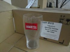 Box of 12 Thwaites Pint Glasses, all new.