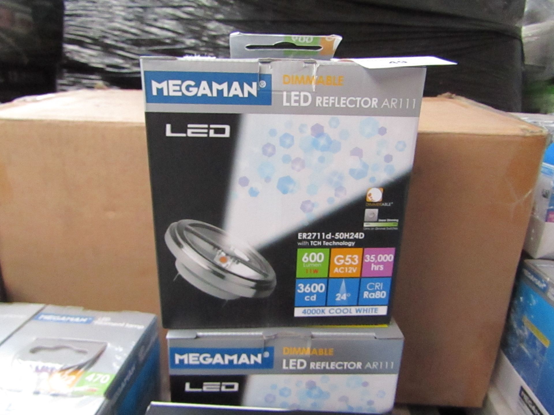 1x Mega Man LED Dimmable Reflector lamp, New and Boxed. 35,000 Hrs / G53 / 600 Lumens
