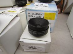 12mm CCTV universal lens, unchecked and boxed.