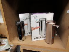 4x SimpleHuman - Motion Sensor Soap Dispenser - All Untested.