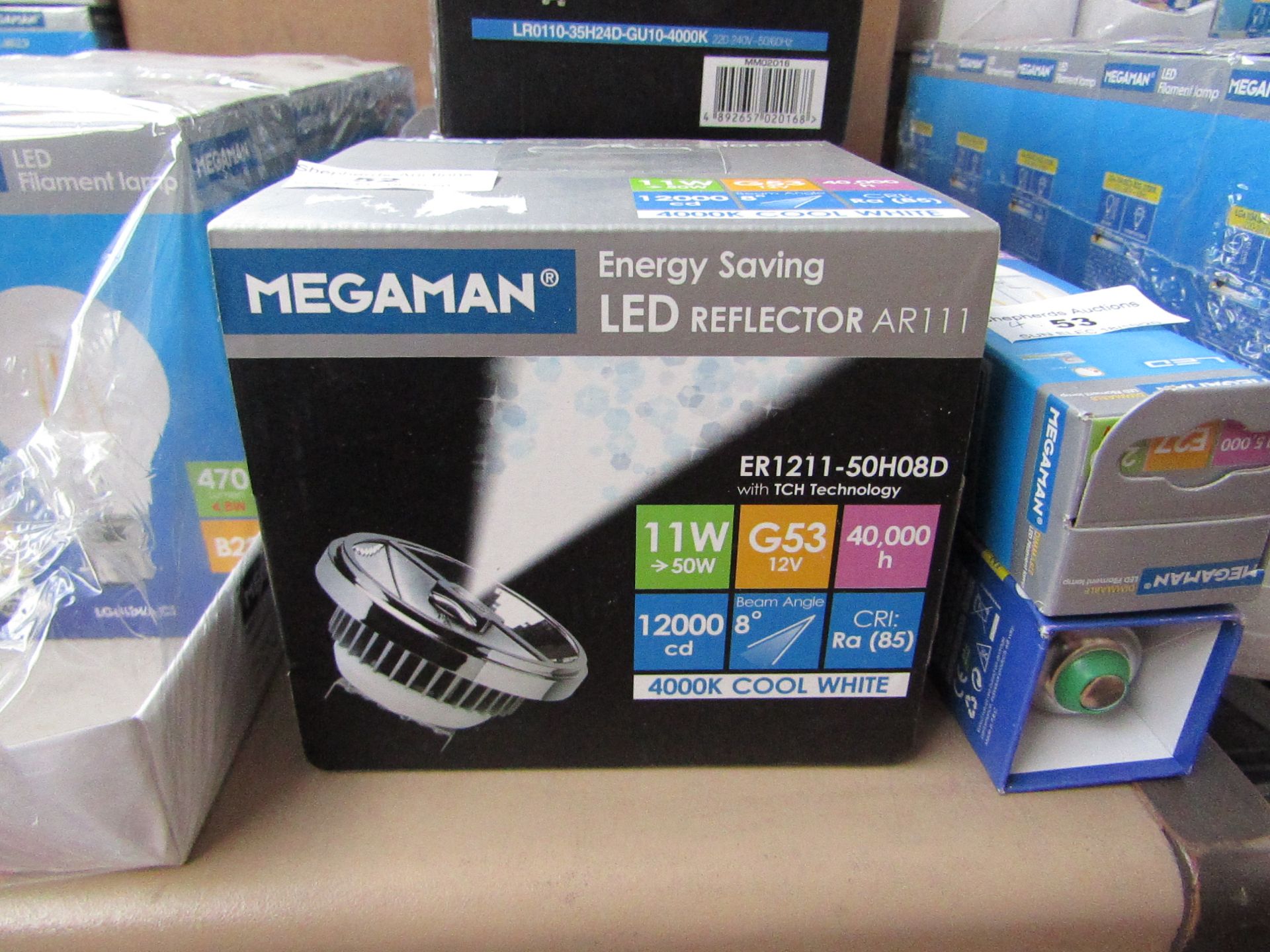 MegaMan Energy Saving LED Reflector Lamp, New and Boxed. 40,000 Hrs / G53 / 600 Lumens