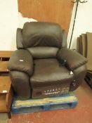 Costco leather power recliner arm chair, untested and has a few faded parts