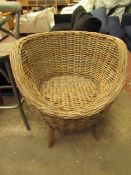 | 1X | COX AND COX RATTAN TUB CHAIR | HAS SOME DAMAGE TO THE FRONT | RRP £295 |