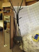 | 1 X | BLACK METAL & WOOD COAT STAND | LOOKS UNUSED (NO GUARANTEE) |