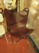 Cox and cox Leather Butterfly chair. Has a few small marks but nothing major