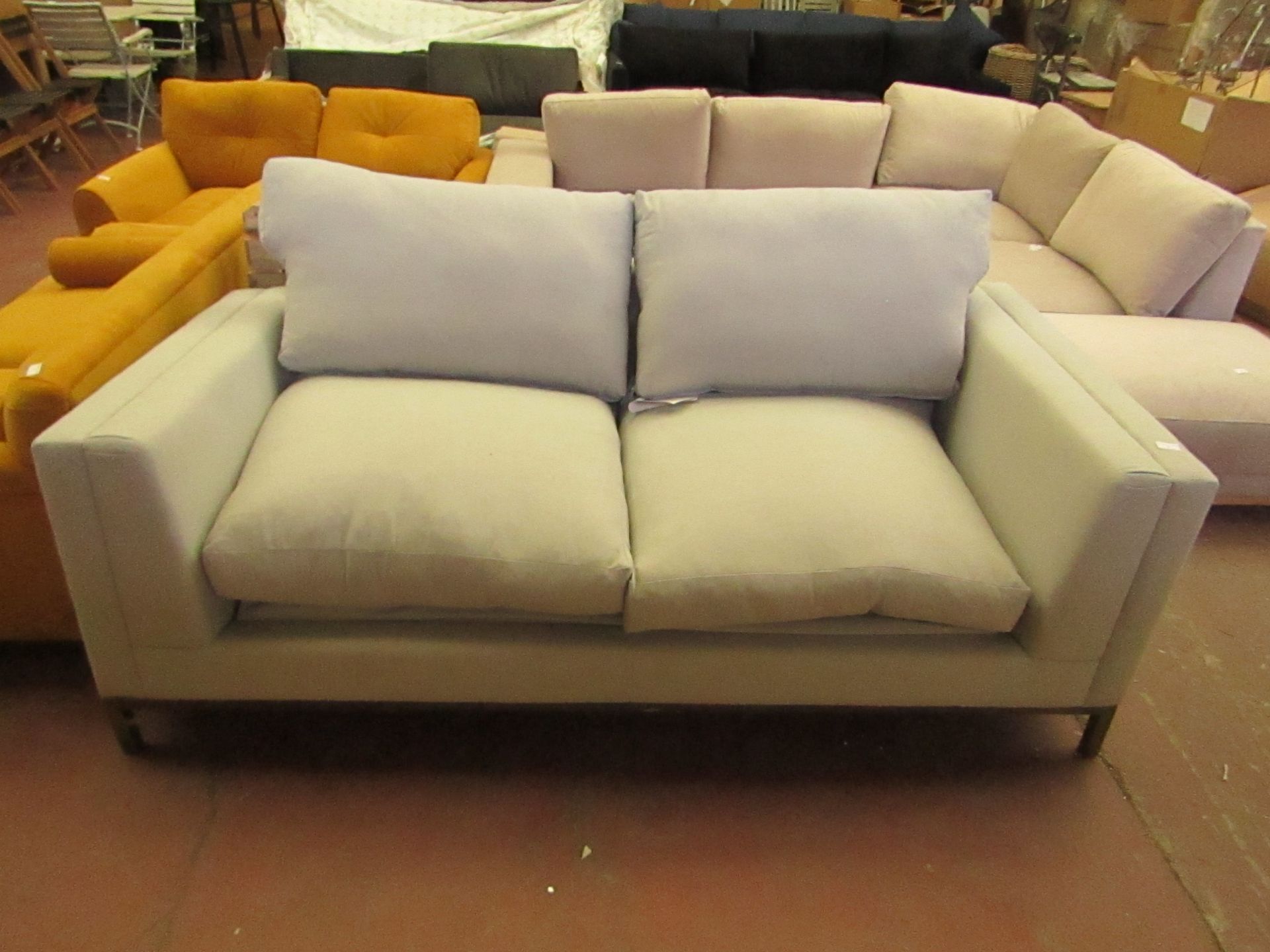 | 1X | COX AND COX THE DECO SOFA BED, UNUSED BUT MISSING A BACK LEG AND HAS A COUPLE OF DIRTY