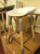 | 1 X | HAY OAK AND WHITE STOOL | LOOKS UNUSED (NO GUARANTEE) AND BOXED | RRP CIRCA £230.00 |