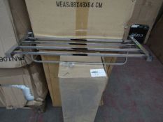 Triple towel rail in chrome, new and boxed.