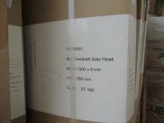 800 Overbath side panel, 800 x 1500 x 6mm, new and boxed. OSP8001