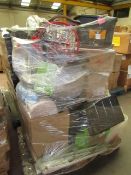 A Pallet approx 4ft high full of Various household items which are either out of packaging, missing