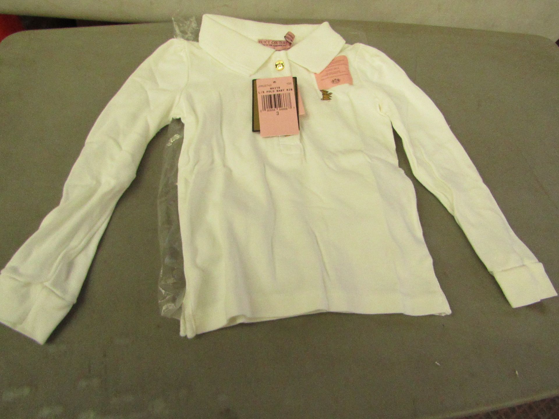 Juicy Couture Girls long sleeve polo shirt, new size 3 years