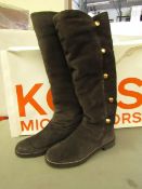 Michael Kors Blizzard Coffee waxed suede boots, new size 38.5