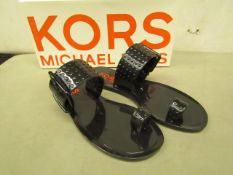 Ladiesd Michael Kors jada Black Sandals, new size 6