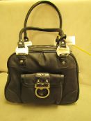 Oriano Black Leather hand bag, new