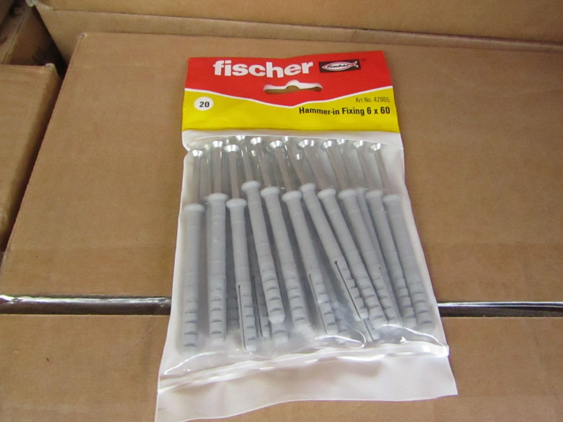 10x Fischer - Hammer-In Fixing 6 x 60 (Packs of 20) - New & Packaged.