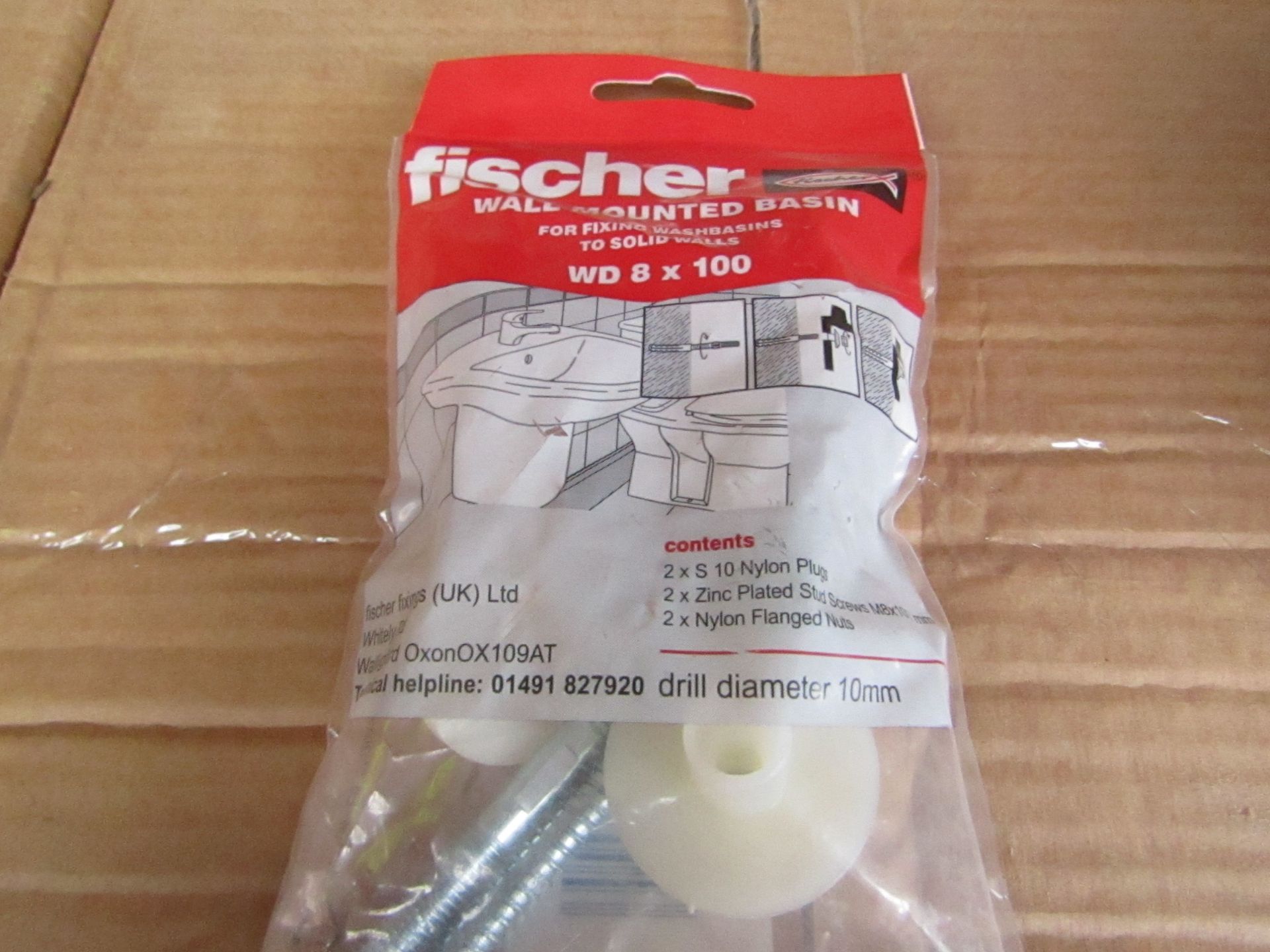 Box 25+ Fischer - Wall Mounted Basin Fixing WD 8 x 100 - New & Packaged.