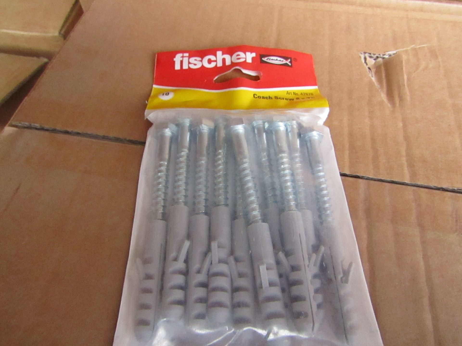 20x Fischer - Coach Screw 8 x 70 (Packs of 10) - New & Packaged.
