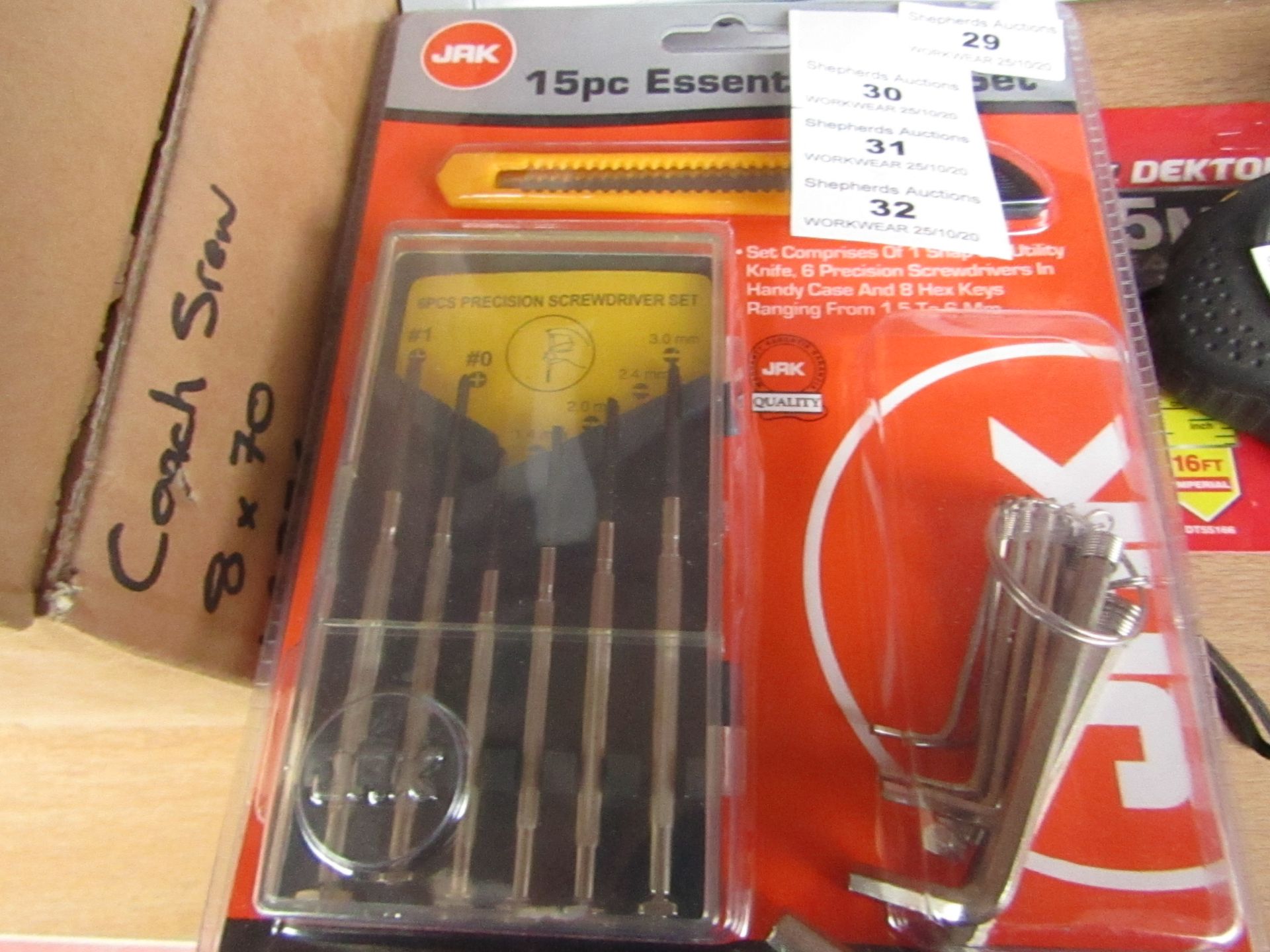 Jak - 15 Piece Essential Tool Set - New & Packaged.