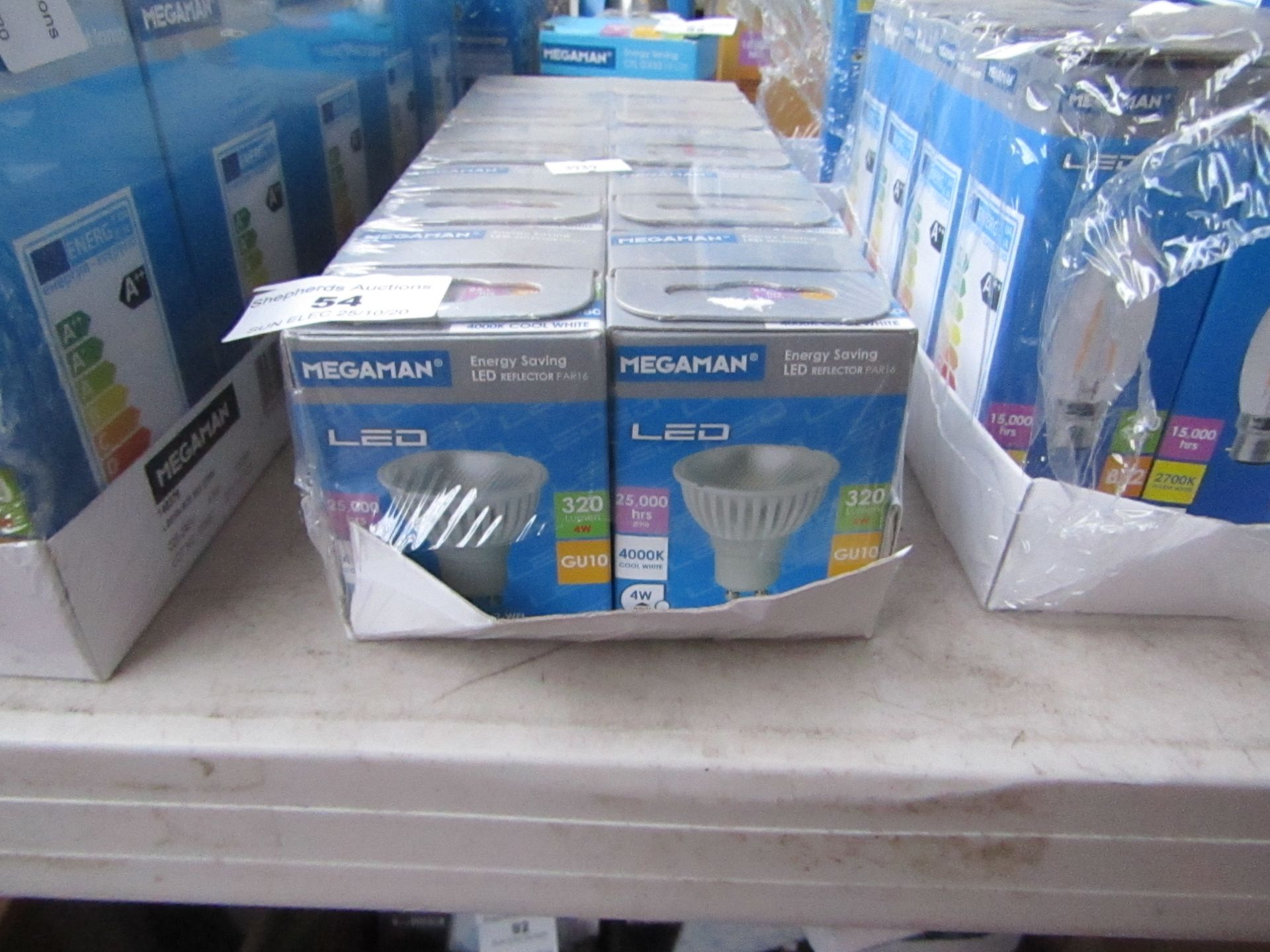 10x Megaman LED Energy Saving LED reflector, new and boxed. 25,000Hrs / GU10 / 320 Lumens