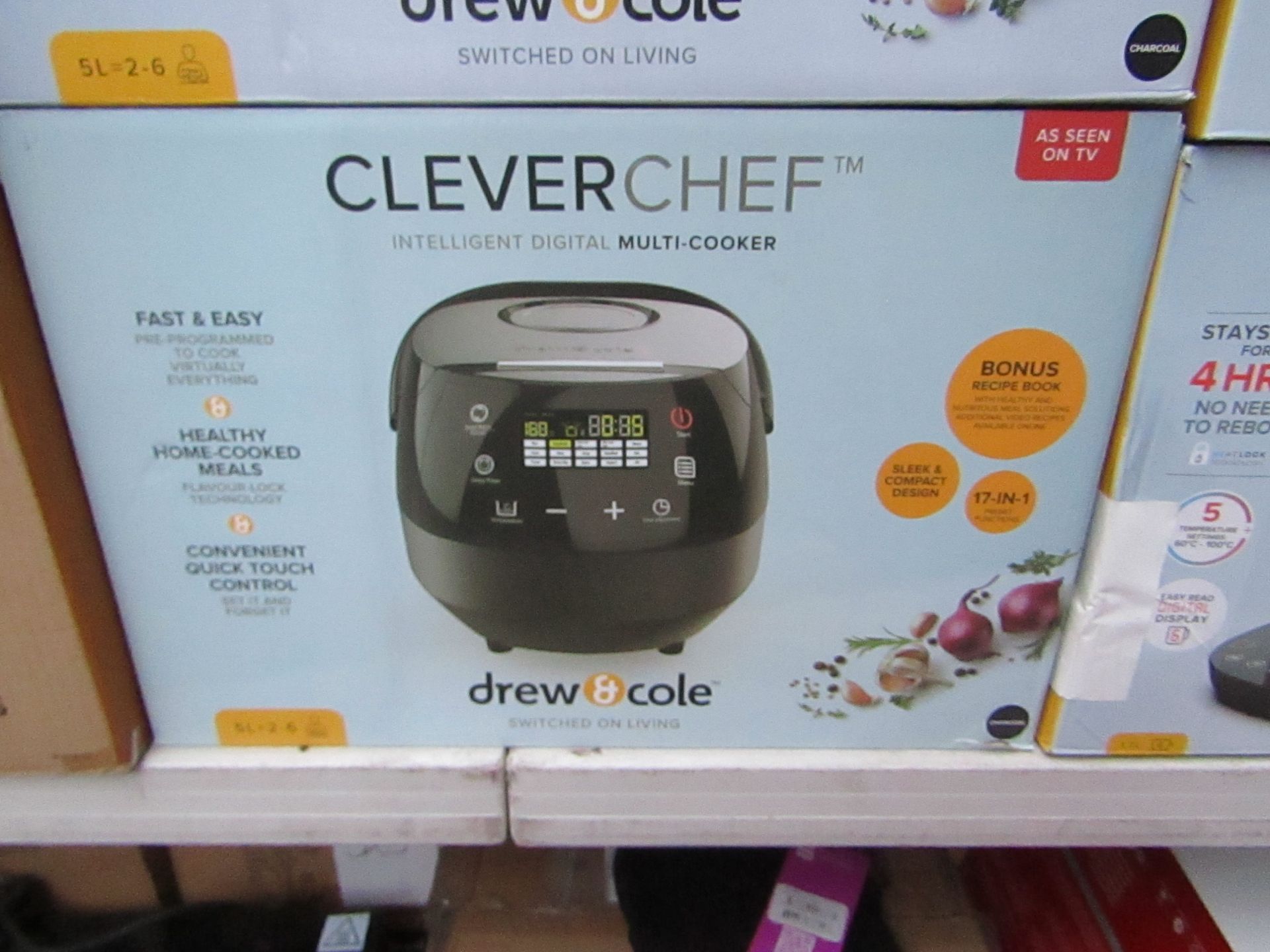 | 1X | DREW AND COLE CLEVER CHEF | BOXED AND REFURBISHED | NO ONLINE RESALE | SKU - | RRP £69.99 |