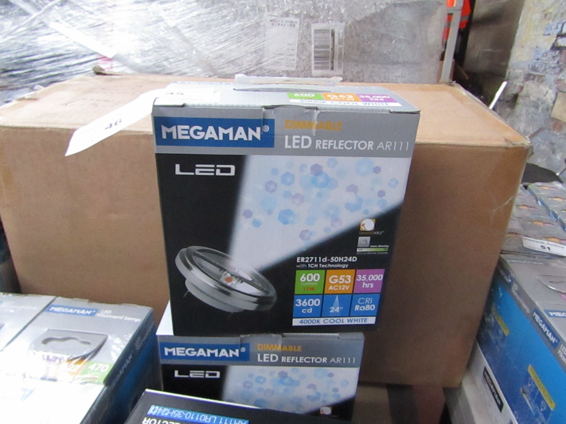 1x Mega Man LED Dimmable Reflector lamp, New and Boxed. 35,000 Hrs / G53 / 600 Lumens