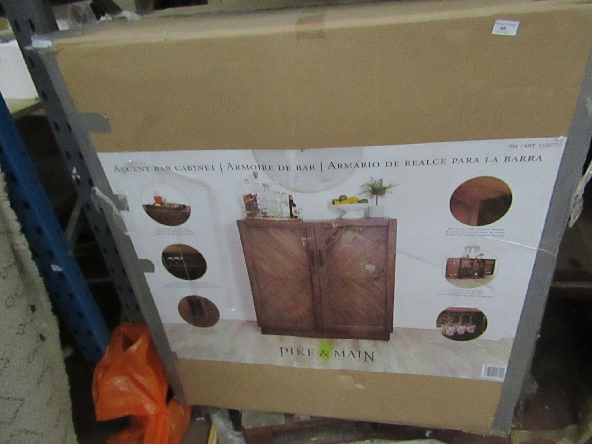 Pike and main Dinks cabinet, still boxed but when we opened the box we can see it has a damaged