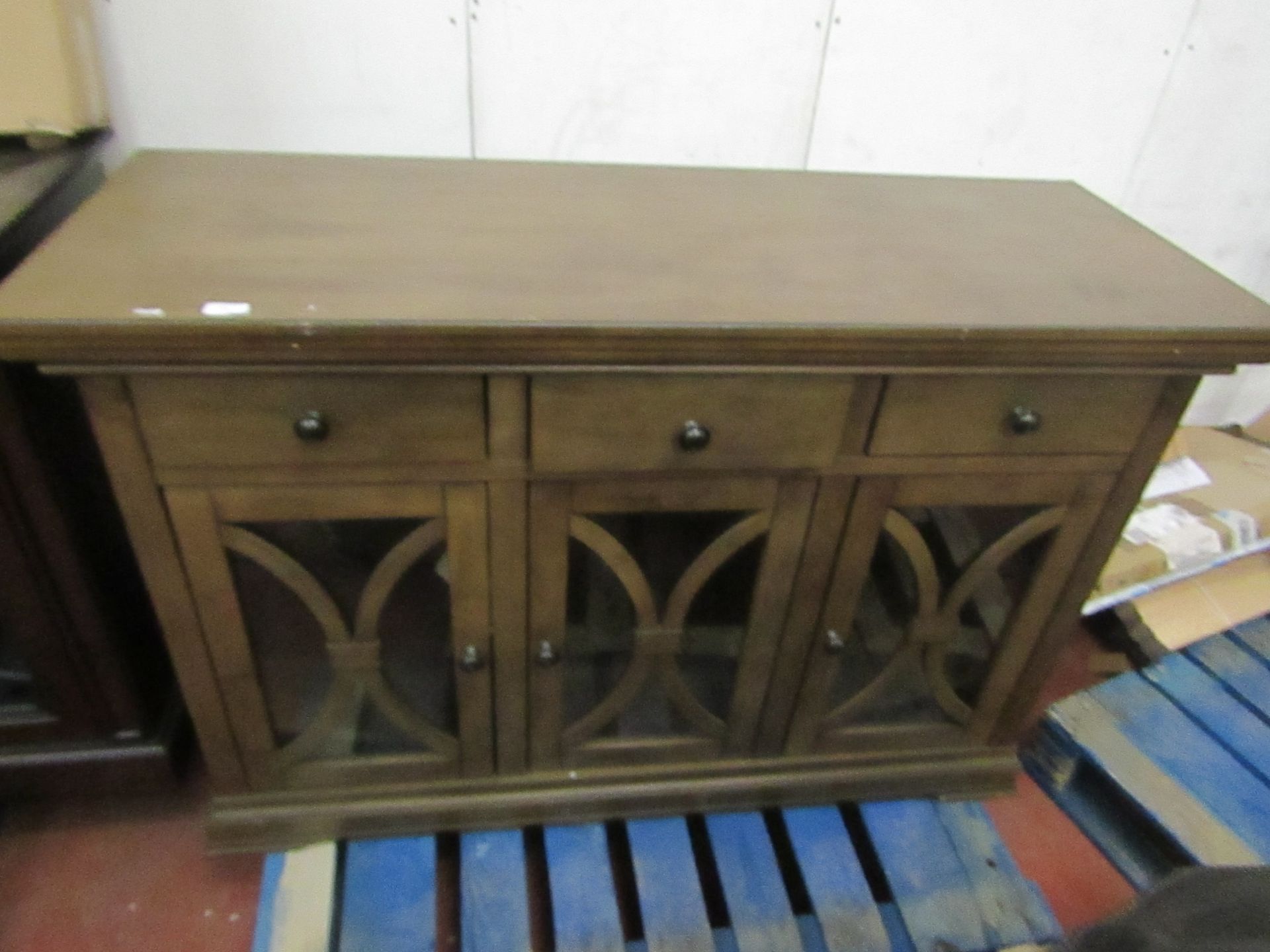 Bayside 3 door, 3 drawer sideboard unit, has a few marks on top.